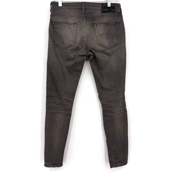 R13 Boy Skinny Womens 25 Jeans Slate Grey Vintage Ankle Factory whiskering - Picture 7 of 12